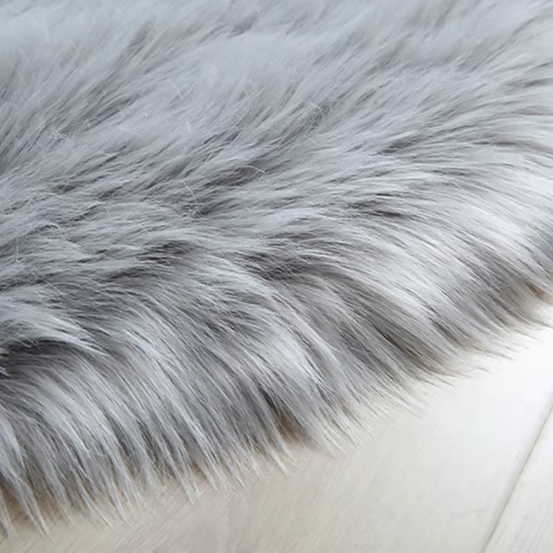 Beige Carpet for Bedroom Decor Soft Faux Sheepskin Living Room Rugs Fluffy Window Seat Cushion Haired Wool Kids Bedside Carpet