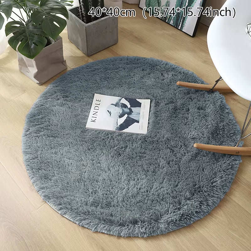 New Fluffy Wool Rug Living Room Carpets Faux Fur round Mat Kids Room Long Plush Rugs Home Bedroom Decor Shaggy Carpet