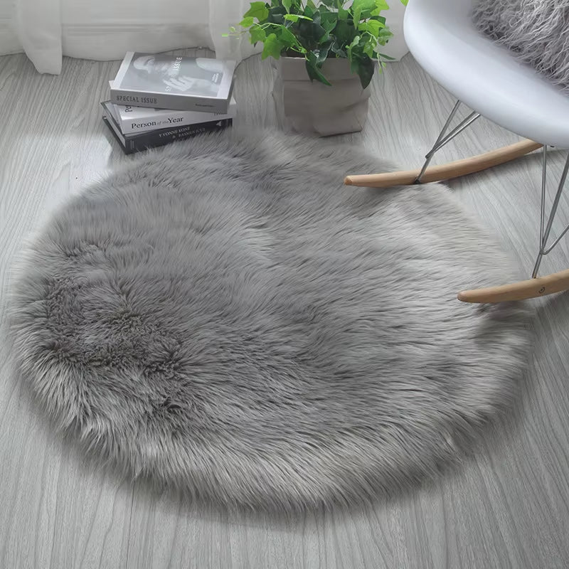 30X30Cm Soft Plush Rugs Artificial Sheepskin Carpet Mat Bedroom Warm Rugs Long Hair Seat Cushion Cover Floor Mat