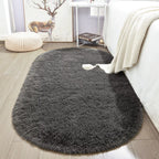Fluffy Plush Carpet Ellipse for Children’S Bedroom Living Room Sofa Area Rugs Balcony Soft Silky Carpet Girl Room Home Decor