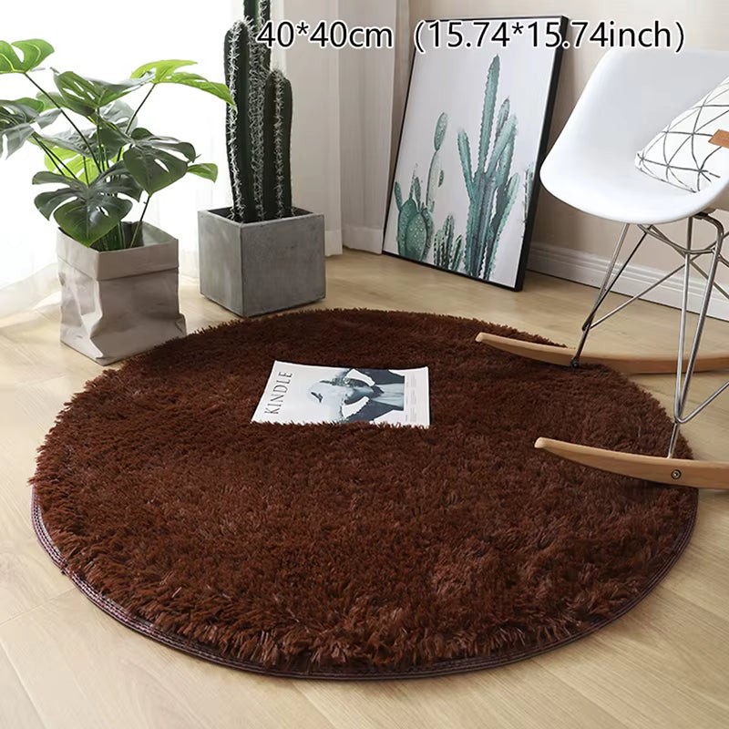 New Fluffy Wool Rug Living Room Carpets Faux Fur round Mat Kids Room Long Plush Rugs Home Bedroom Decor Shaggy Carpet