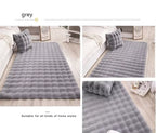 Plush Faux Rabbit Fur Plush Area Rug Soft Bubble Velvet Floor Mat Bedroom Bedside Rugs Living Room Fluffy Carpet Home Decor