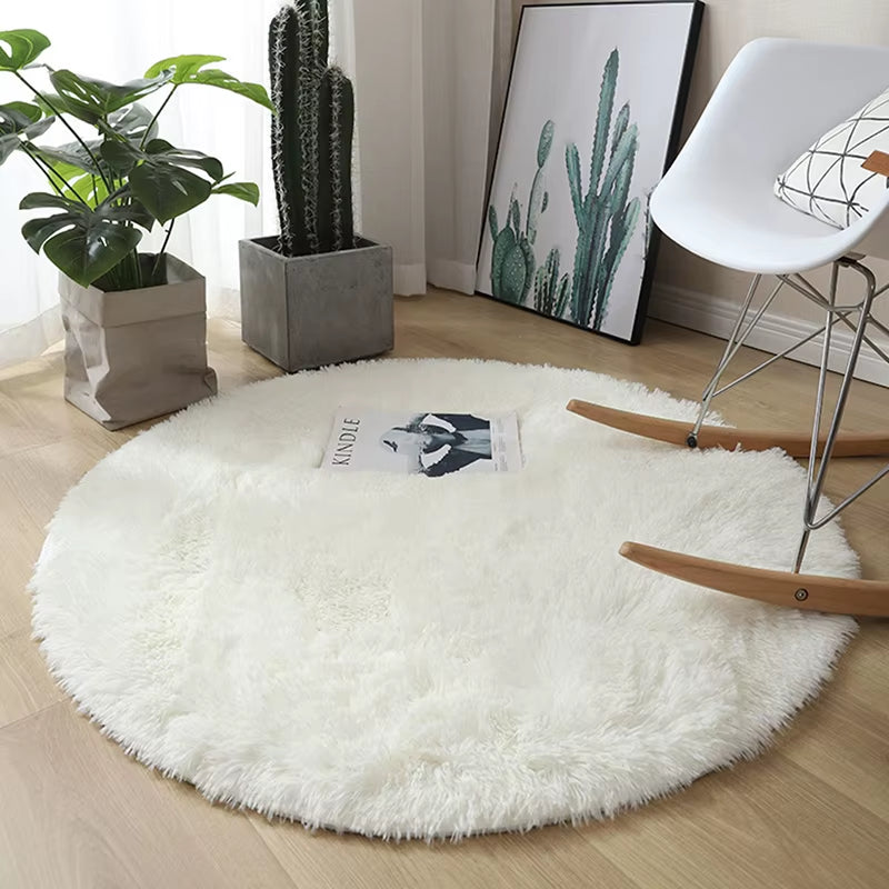 New Fluffy Wool Rug Living Room Carpets Faux Fur round Mat Kids Room Long Plush Rugs Home Bedroom Decor Shaggy Carpet