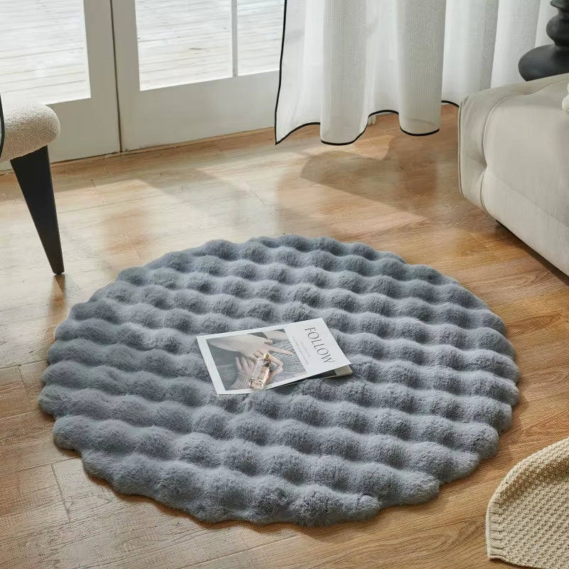 Imitation Rabbit Fur Rug Fluffy Soft Carpet round Sofa Area Rug Comfortable Floor Mats Living Room Decoration Home Accessories