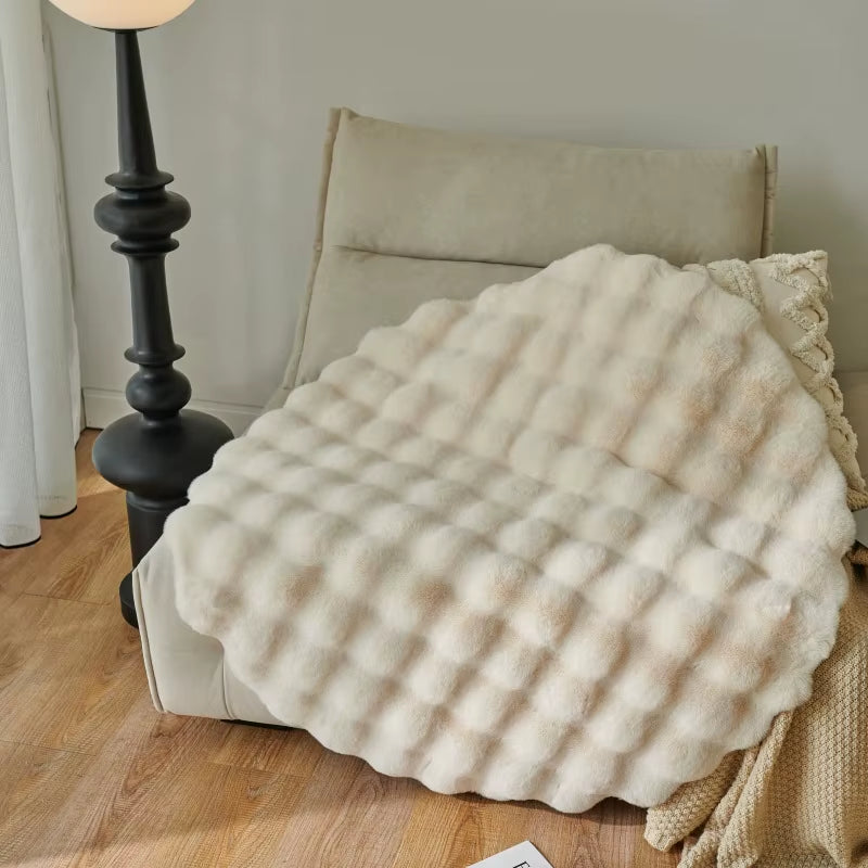 Imitation Rabbit Fur Rug Fluffy Soft Carpet round Sofa Area Rug Comfortable Floor Mats Living Room Decoration Home Accessories