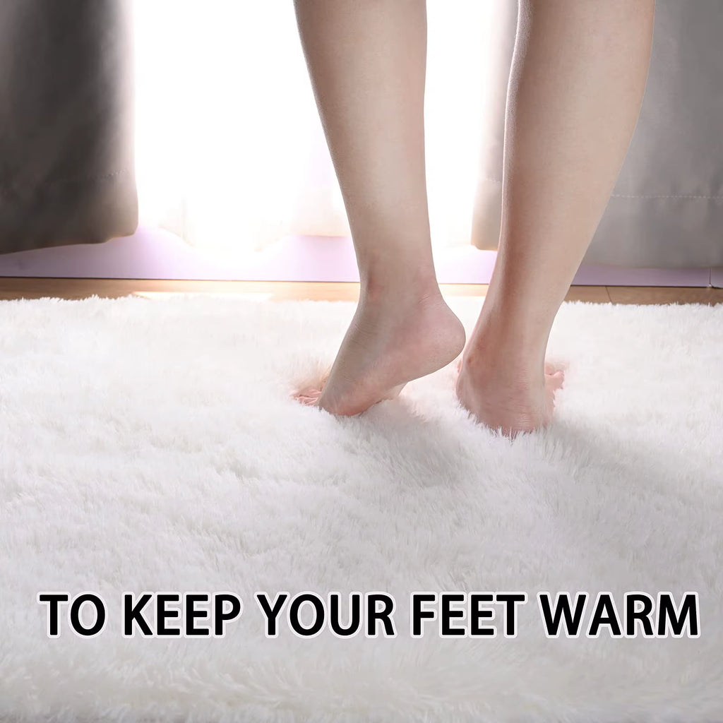 Fluffy Plush Carpet Ellipse for Children’S Bedroom Living Room Sofa Area Rugs Balcony Soft Silky Carpet Girl Room Home Decor