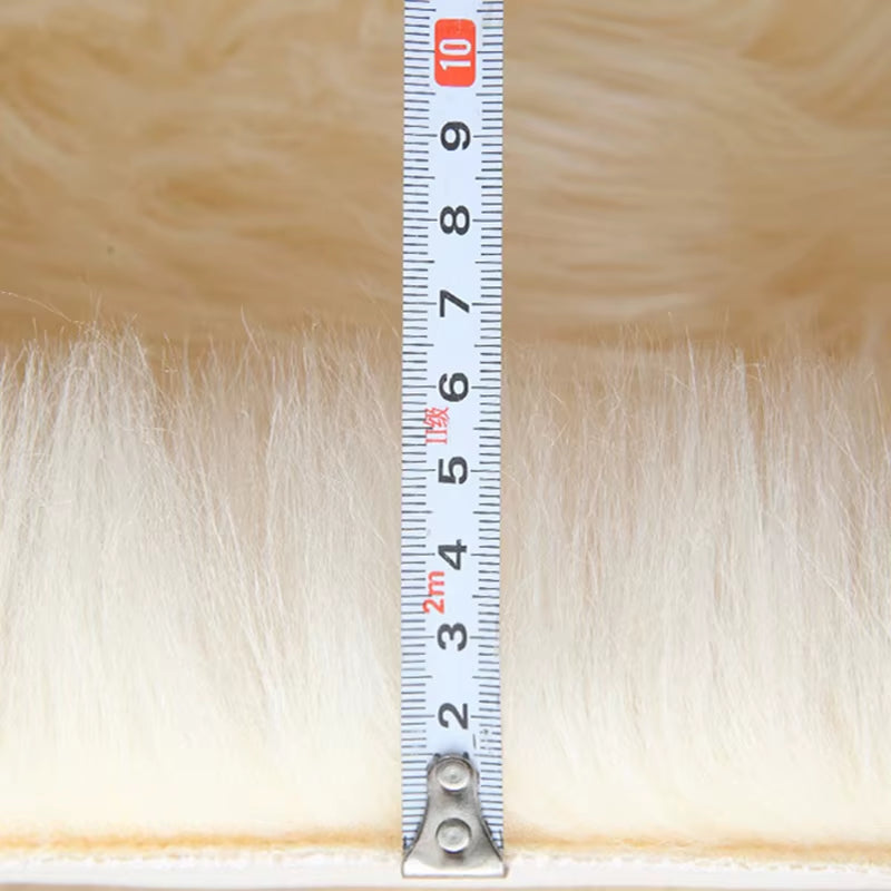 Beige Carpet for Bedroom Decor Soft Faux Sheepskin Living Room Rugs Fluffy Window Seat Cushion Haired Wool Kids Bedside Carpet