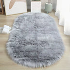 Beige Carpet for Bedroom Decor Soft Faux Sheepskin Living Room Rugs Fluffy Window Seat Cushion Haired Wool Kids Bedside Carpet