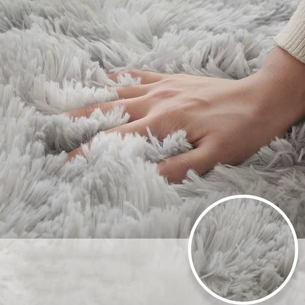 Fluffy Shaggy Imitation Wool Bedside Rugs Non Slip Floor Protection Sofa Cushion Washable Bedroom Mats Home Decor