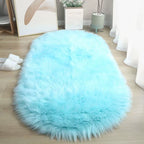 Beige Carpet for Bedroom Decor Soft Faux Sheepskin Living Room Rugs Fluffy Window Seat Cushion Haired Wool Kids Bedside Carpet